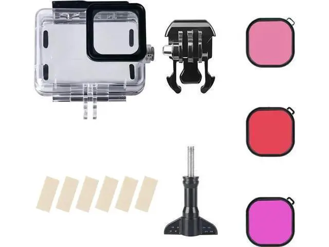 Alt view image 5 of 7 - Waterproof Case with 3-Pack Dive Filter for GoPro Hero 12 Hero 11 Hero 10 Hero 9 Black Supports 60M/196FT Underwater Scuba Snorkeling Deep Diving with Red Magenta Filter Go Pro