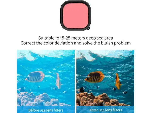 Alt view image 7 of 7 - Waterproof Case with 3-Pack Dive Filter for GoPro Hero 12 Hero 11 Hero 10 Hero 9 Black Supports 60M/196FT Underwater Scuba Snorkeling Deep Diving with Red Magenta Filter Go Pro