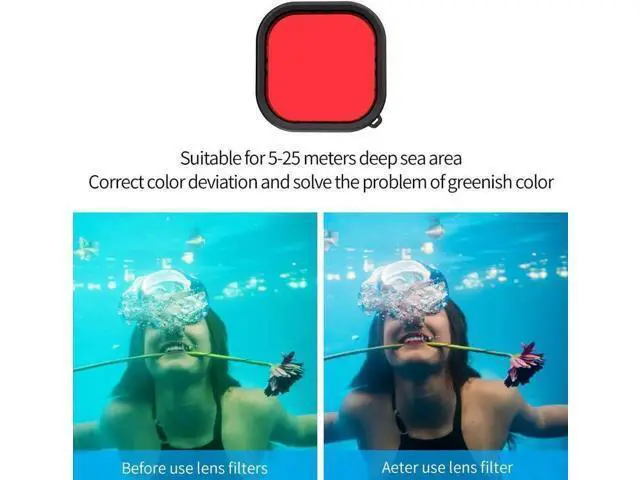 Alt view image 3 of 7 - Waterproof Case with 3-Pack Dive Filter for GoPro Hero 12 Hero 11 Hero 10 Hero 9 Black Supports 60M/196FT Underwater Scuba Snorkeling Deep Diving with Red Magenta Filter Go Pro
