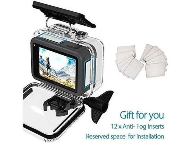 Alt view image 5 of 7 - 60M Waterproof Case for GoPro Hero 12 Black / Hero 11 Black / Hero 10 Black / Hero 9 Black, Protective Underwater Dive Housing Shell with Bracket Accessories for Go Pro Hero 12 11 10 9 Action Camera