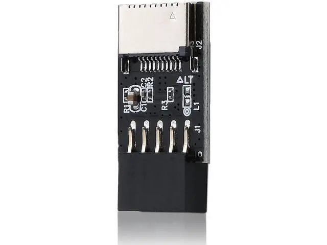 Alt view image 2 of 7 - USB2.0 Internal Header (9-Pin) to USB3.1/3.2 Type-C (20-Pin) A-Key Front Panel 180 Degrees Adapter, Extend USB Type E Ports to PCs Front Panel USB Ports