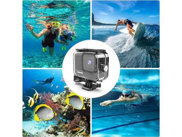 Alt view image 5 of 7 - Waterproof Case for GoPro Hero 12 / Hero 11 / Hero 10 / Hero 9 Black, 60M/196FT Underwater Protective Dive Housing Shell with Bracket Mount Accessories for Go Pro Hero 12/11/10/9 Action Camera