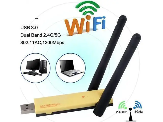 Alt view image 5 of 7 - Dual Band 802.11ac Wifi Adapter Wireless USB 1200Mbps Lan USB3.0 Ethernet High Speed Network Card 2.4G 5G Antenna For Laptop PC
