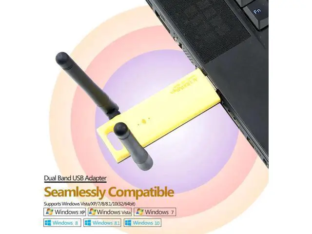 Alt view image 7 of 7 - Dual Band 802.11ac Wifi Adapter Wireless USB 1200Mbps Lan USB3.0 Ethernet High Speed Network Card 2.4G 5G Antenna For Laptop PC