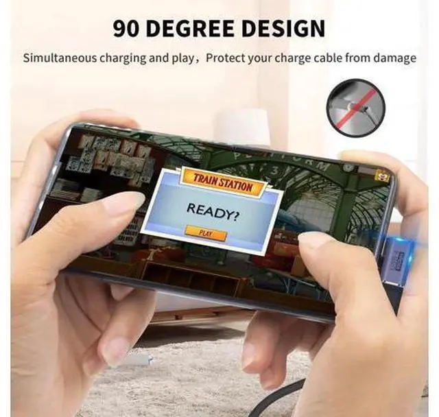 Alt view image 4 of 7 - Right Angle USB C Adapter, 40Gbps 90 Degree Type C Extender Support 8K Video & 100W Charging for Thunderbolt 4, USB 4, Mobile Phone, Tablet, 2Pack