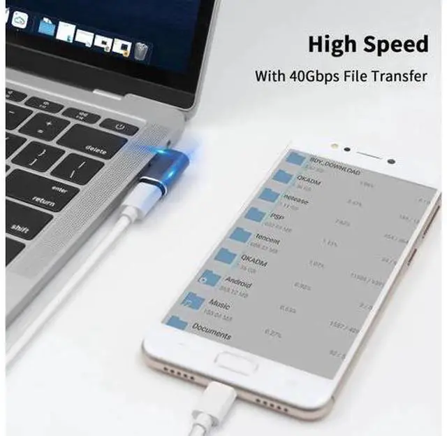 Alt view image 2 of 7 - Right Angle USB C Adapter, 40Gbps 90 Degree Type C Extender Support 8K Video & 100W Charging for Thunderbolt 4, USB 4, Mobile Phone, Tablet, 2Pack