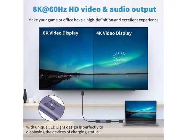Alt view image 5 of 6 - USB C Female to Female Adapter, USB C Coupler 240W Power Delivery, 40Gbps Type C Extender Adapter with 8K@60Hz Video Compatible for iPad, MacBook,Thunderbolt 4/3, (2Pack)