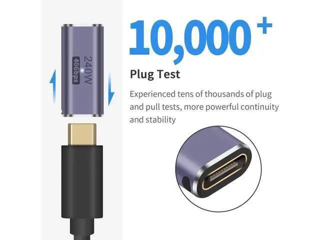 Alt view image 6 of 6 - USB C Female to Female Adapter, USB C Coupler 240W Power Delivery, 40Gbps Type C Extender Adapter with 8K@60Hz Video Compatible for iPad, MacBook,Thunderbolt 4/3, (2Pack)
