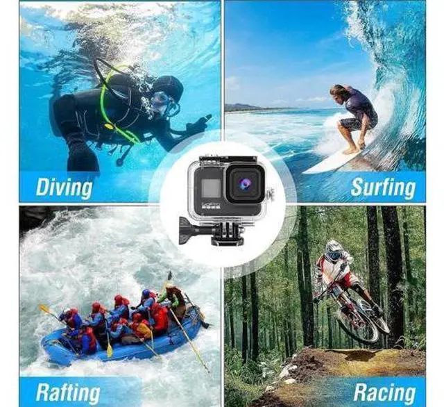 Alt view image 3 of 7 - Waterproof Case for GoPro Hero 12 Hero 11 Hero 10 Hero 9 Black, Underwater Dive Case Housing Shell Supports 60M/196FT Deep Diving Scuba Snorkeling with Bracket Screw GoPro Accessories