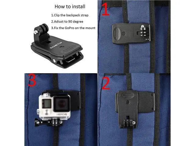 Alt view image 5 of 7 - Werleo Backpack Strap Mount Quick Clip Mount Compatible with Gopro Hero 2018 Fusion Gopro Hero 7 6 5 4 Session 3+ 3 2 1 Cameras