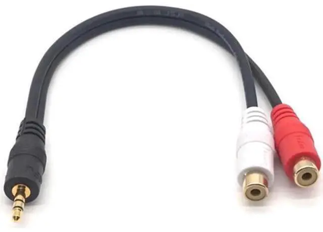 Alt view image 2 of 7 - 3.5mm Male Jack to 2 RCA Female Plug Adapter Cable Mini Stereo Audio Cable Headphone Y Cable