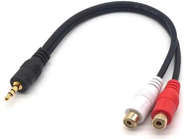 Alt view image 7 of 7 - 3.5mm Male Jack to 2 RCA Female Plug Adapter Cable Mini Stereo Audio Cable Headphone Y Cable