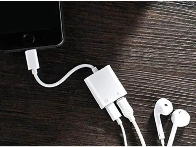 Alt view image 2 of 7 - 2 in 1 Lightning Headphone Jack and Charger Adapter for iPhone X XS MAX XR iPhone 8 7 6 Plus Converter AUX Female Audio and Charging Adaptor Cable Support Volume Control Call Sync Data
