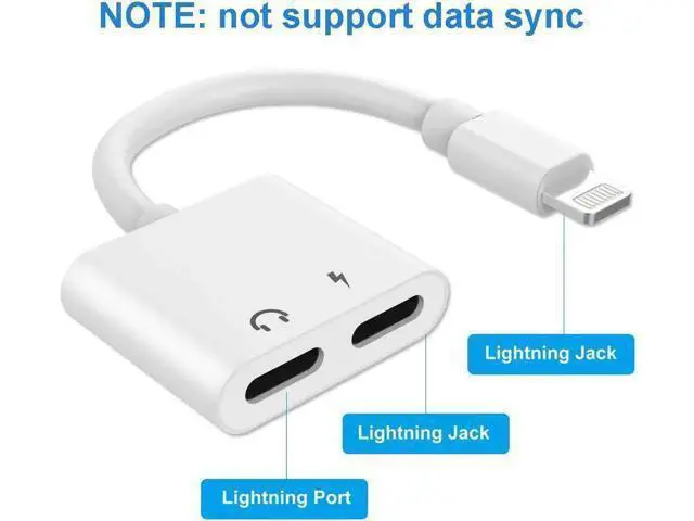 Alt view image 7 of 7 - 2 in 1 Lightning Headphone Jack and Charger Adapter for iPhone X XS MAX XR iPhone 8 7 6 Plus Converter AUX Female Audio and Charging Adaptor Cable Support Volume Control Call Sync Data