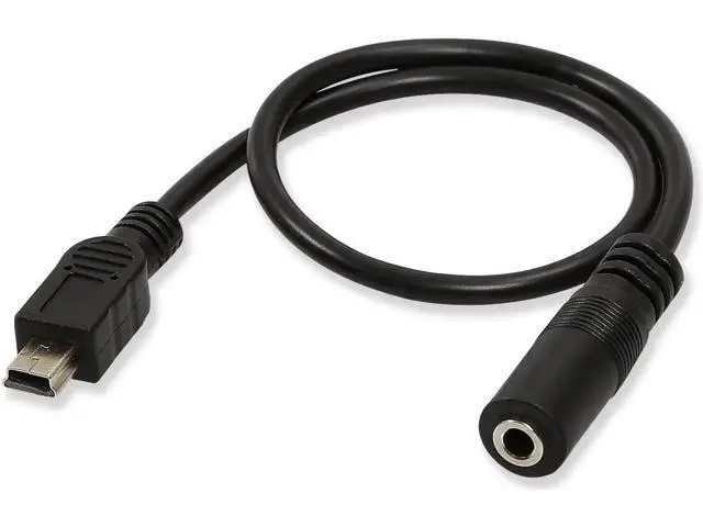 Alt view image 3 of 6 - (2-Pack) Mini USB Male to 3.5mm Female Audio Cable for Active Clip Mic Microphone Adapter Cord-1Feet