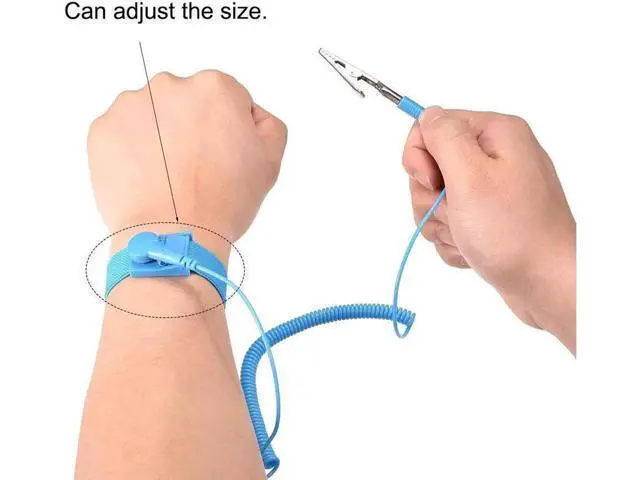 Alt view image 3 of 3 - Anti Static Wrist Straps, ESD Components, Stainless Steel Magnetic Tray Grounding Wire Alligator Clip 3pcs