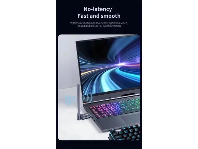 Alt view image 6 of 7 - USB BT5.3 Adapter 2.4GHz Free Drive Bluetooth Dongle with External Antenna Data transfer Support Windows 8.1/10 /11