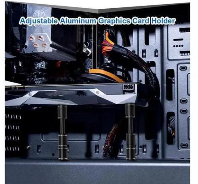 Alt view image 4 of 5 - Desktop Graphics Card Stand GPU Brace Support Aluminum Alloy Telescopic Video Card Holder Cooling Bracket For Desktop PC Case