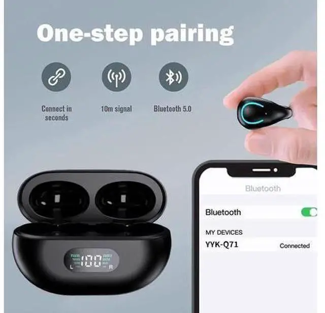 Alt view image 4 of 7 - Clip-On Wireless Earbuds Bone Conduction, Wireless Bluetooth V5.3 Open Ear Headphones, 80 Hours Playtime with Charging Case, IPX4 Waterproof Earphones Sport Cycling Running Work Earbud Hooks