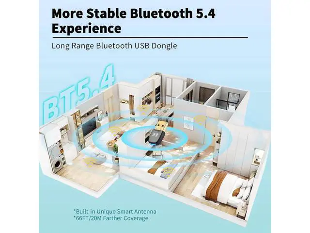 Alt view image 5 of 7 - Latest Bluetooth 5.4 USB Adapter for PC Laptop, 20M Range Wireless Transmitter Dongle Bluetooth Adapter for Computer Desktop Windows 11/10/8.1, Pair w/Headset Headphones Speaker Keyboard Mouse