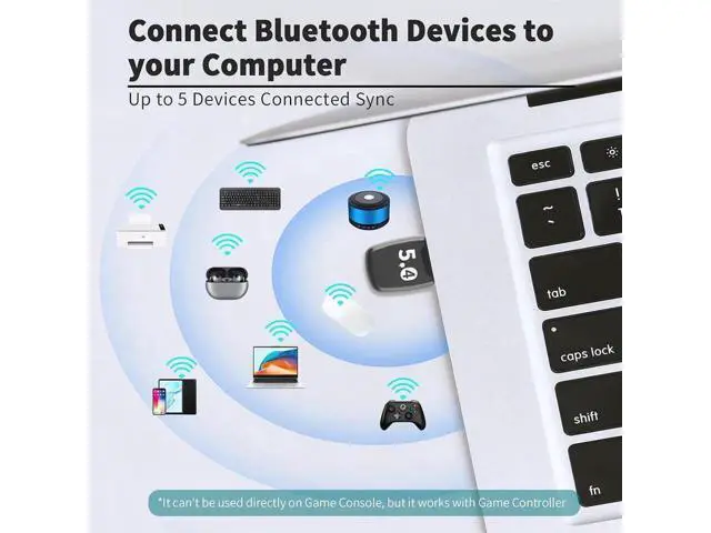 Alt view image 6 of 7 - Latest Bluetooth 5.4 USB Adapter for PC Laptop, 20M Range Wireless Transmitter Dongle Bluetooth Adapter for Computer Desktop Windows 11/10/8.1, Pair w/Headset Headphones Speaker Keyboard Mouse