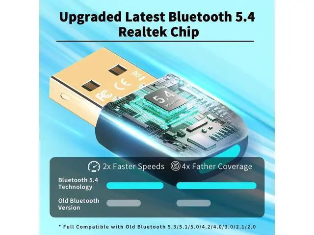 Alt view image 7 of 7 - Latest Bluetooth 5.4 USB Adapter for PC Laptop, 20M Range Wireless Transmitter Dongle Bluetooth Adapter for Computer Desktop Windows 11/10/8.1, Pair w/Headset Headphones Speaker Keyboard Mouse