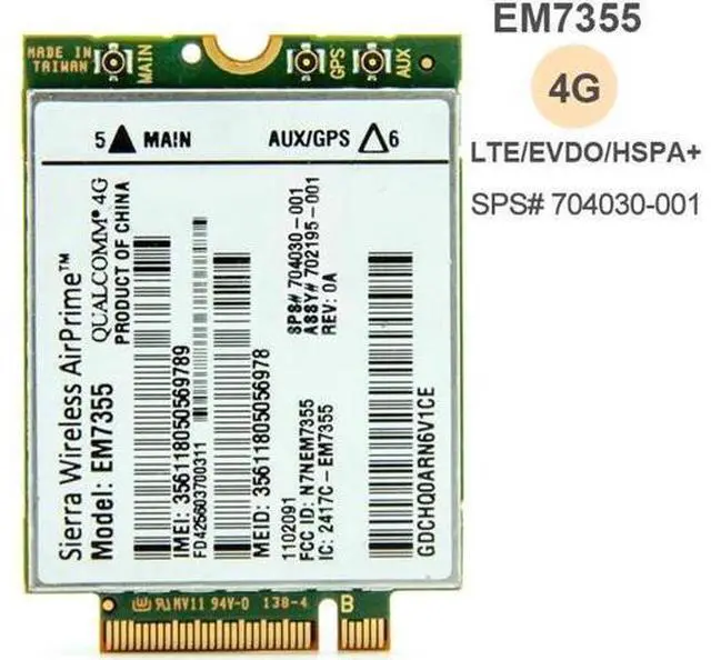 Main image of Gobi5000 Sierra Wireless Airprime EM7355 LTE EVDO/HSPA WWAN NGFF unlock 4G Module SPS 704030 for HP Elitebook 820 840 850 G1 14