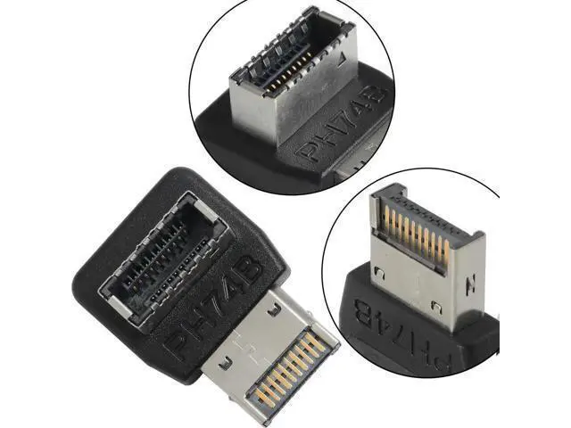 Alt view image 2 of 5 - Computer Motherboard USB3.1 Type-E Interface 90-Degree Right Angle Bent Head with Shell PH74B Right Angle Bent Head USB E Adapter for Computer Motherboard