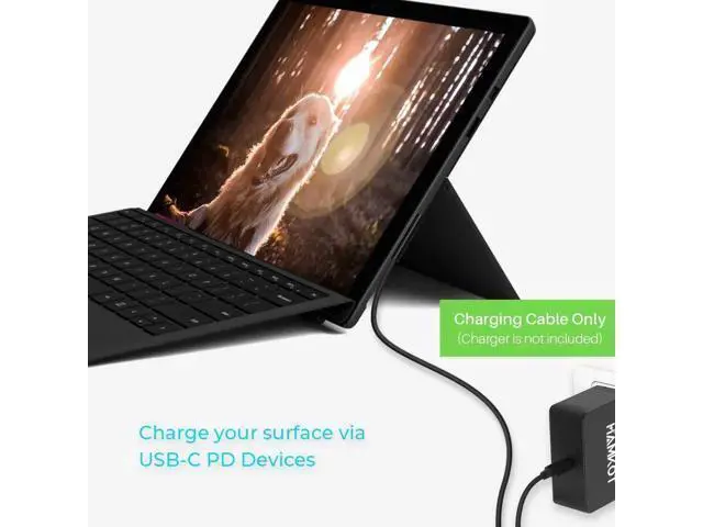 Alt view image 6 of 6 - Tech 15V Surface Connect to USB-C Charging Cable, Charges Microsoft Surface Pro 6 5 4 3, for 45W USB C PD Chargers, Surface Book, Surface Go, Surface Laptop, Works with 45W USB C PD Charger Adapter