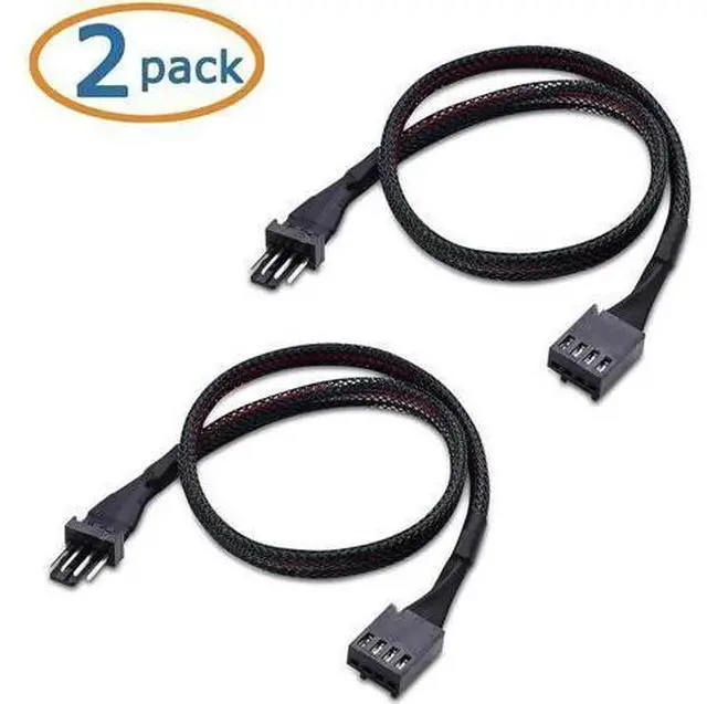 Alt view image 3 of 7 - 2-Pack 3 Way 4 Pin PWM Fan Splitter Cable - 12 Inches & PWM 4 Pin Fan Extension Cable