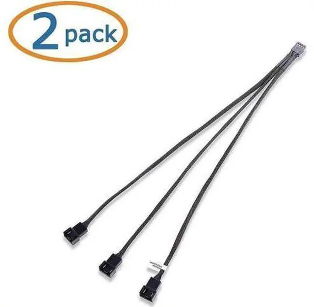 Alt view image 4 of 7 - 2-Pack 3 Way 4 Pin PWM Fan Splitter Cable - 12 Inches & PWM 4 Pin Fan Extension Cable