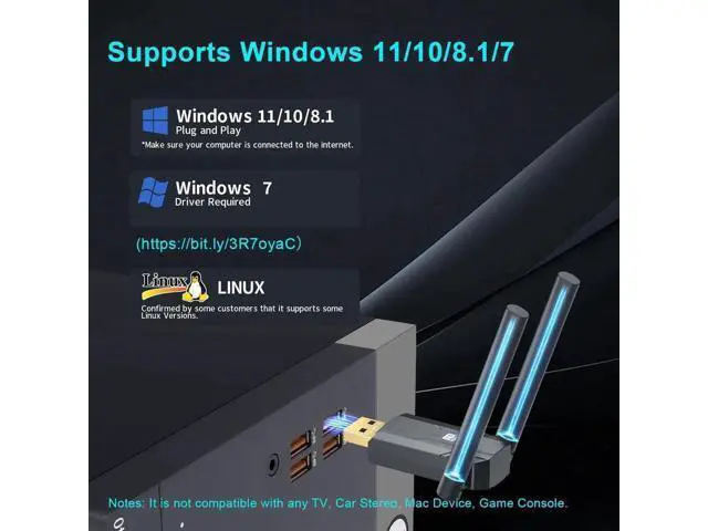 Alt view image 7 of 7 - USB Bluetooth 5.4 Adapter for PC Laptop, Long Range 492FT/150M Wireless Dongle Adaptor for Windows 11 10 8.1 7 Desktop, Plug and Play Bluetooth Mouse Keyboard Headphones Speaker Game Controller
