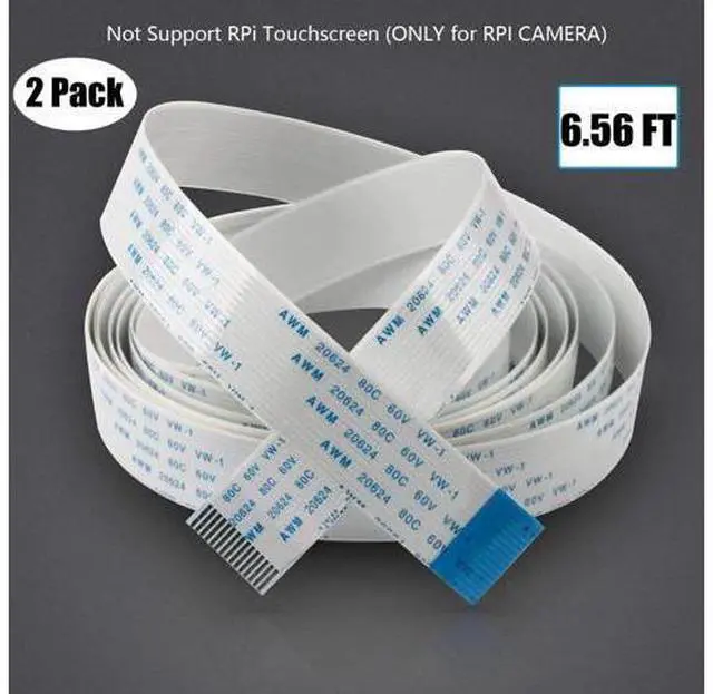 Main image of Werleo 2 Packs Ribbon Flat Cable for Raspberry Pi camera 15pin 1.0mm pitch 200cm / 6.56ft
