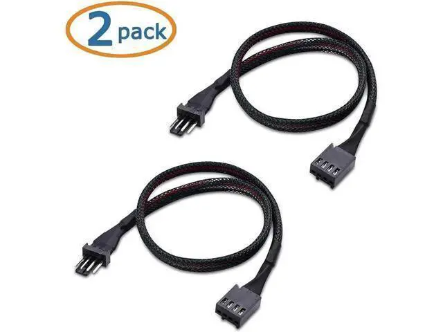 Alt view image 3 of 7 - 2-Pack 3 Way 4 Pin PWM Fan Splitter Cable - 12 Inches & PWM 4 Pin Fan Extension Cable