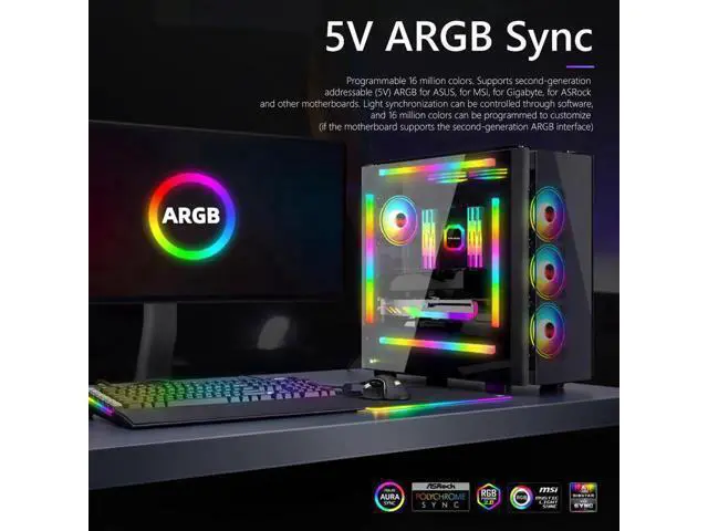 Alt view image 2 of 7 - 26 Beads LED Strip Computer Chassis Silicone Light Bar 5V 3PIN ARGB Aura SYNC Light Strip PC Case DIY Decoration