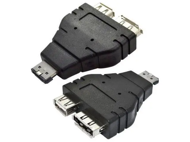 Alt view image 4 of 5 - Power eSATA To eSATA + USB Combo Splitter Converter Adapter Connector Hard Disk Cable Dual Port Converters Universal