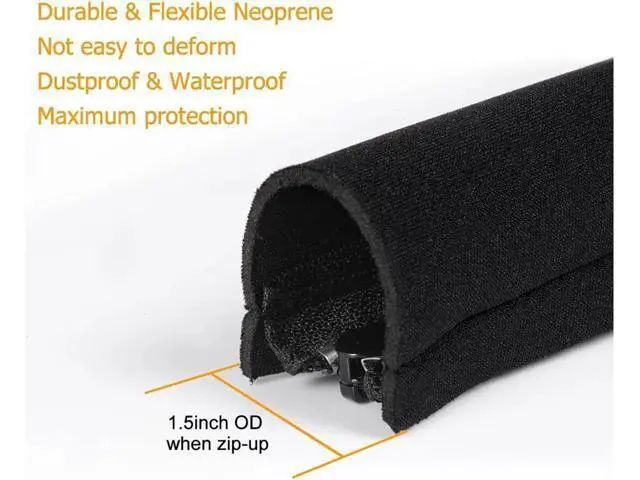 Alt view image 3 of 7 - Cord Organizer System Cable Management Sleeve, 19.5 inch, Wire Cover with Zipper, Cable Wrap, Cord Sleeves for TV, Computer, Office, Home Entertainment, 4 Pack