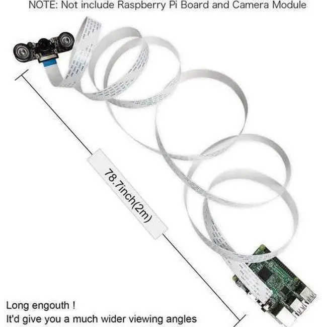 Alt view image 4 of 5 - Werleo 2 Packs Ribbon Flat Cable for Raspberry Pi camera 15pin 1.0mm pitch 200cm / 6.56ft