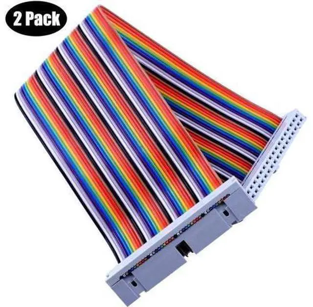 Main image of Werleo 2 Packs Male to Female GPIO Ribbon Cable 40pin 8inch Breadboard Jumper Wires for Connection Raspberry Pi 3 2 Model B B+ with 3.5/5 inch TFT Touch Screen LCD Display