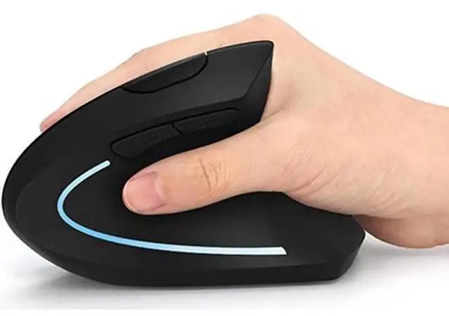 Main image of Ergonomic Mouse, Vertical Wireless Mouse - Rechargeable 2.4GHz Optical Vertical Mice : 3 Adjustable DPI 800/1200/1600 Levels 6 Buttons, for Laptop, PC, Computer, Desktop, Notebook etc, Black