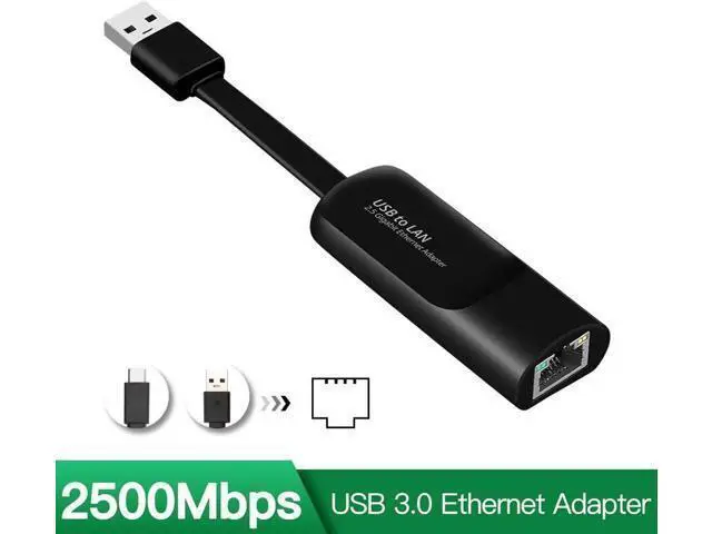 Alt view image 7 of 7 - 2500Mbps Ethernet USB3.0 to RJ45 2.5G Type C to RJ 45 Wired Adapter Lan Network USB HUB For Win10/8/7/11 MacBook iPad Laptop PC