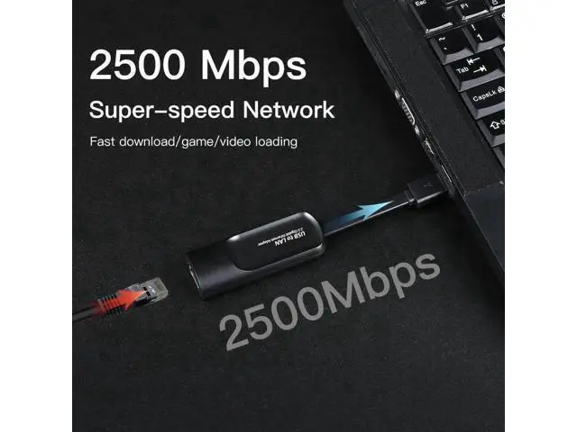 Alt view image 6 of 7 - 2500Mbps Ethernet USB3.0 to RJ45 2.5G Type C to RJ 45 Wired Adapter Lan Network USB HUB For Win10/8/7/11 MacBook iPad Laptop PC