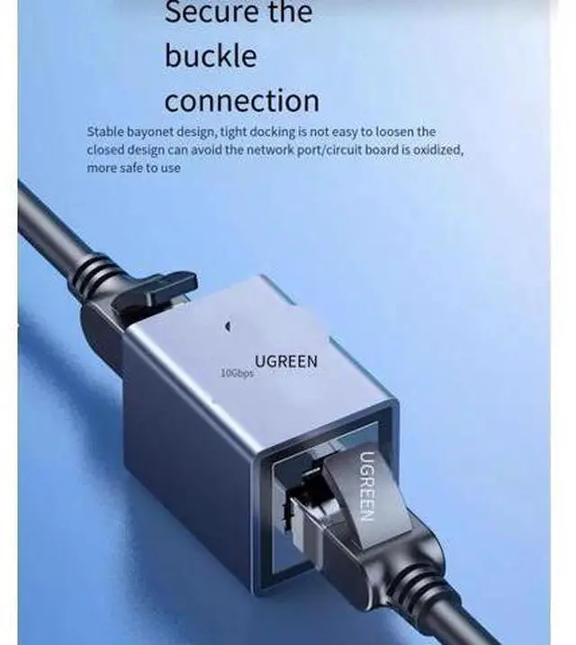 Alt view image 2 of 7 - UGreen networking cable pair extender ten gigabit rj45 connector Connects to the broadband network straight-through connector