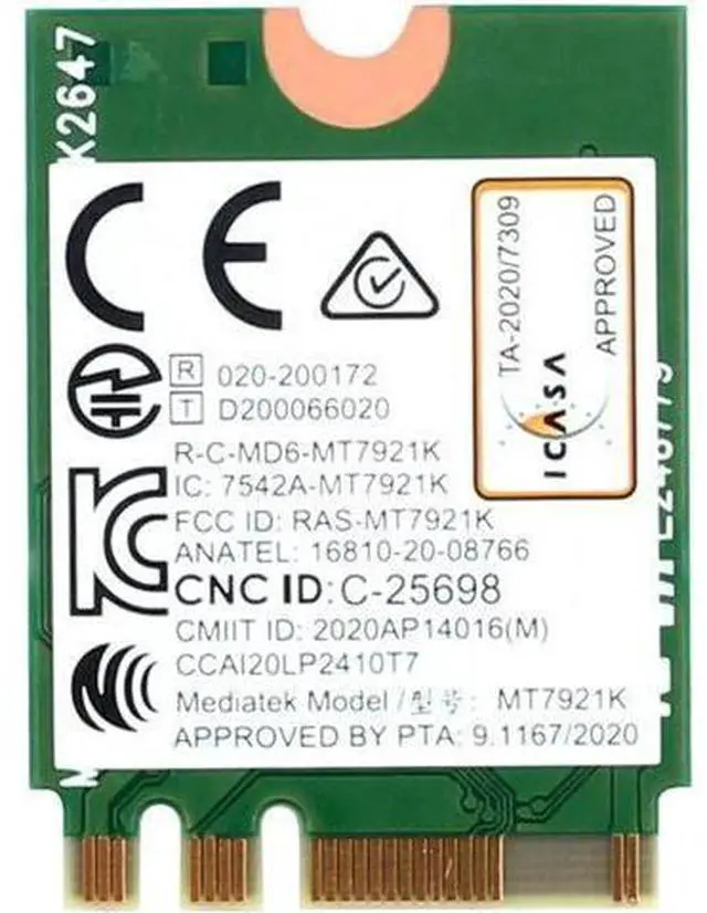 Alt view image 5 of 5 - Wi-Fi 6 MediaTek MT7921k MT7921 1800M Bluetooth 5.2 desktop / notebook wireless wifi network card supports windows10 / 11