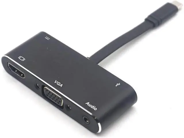 Alt view image 6 of 6 - USB Type-C HUB USB-C to HDMI 4K USB3.0 Audio VGA HUB Adapter