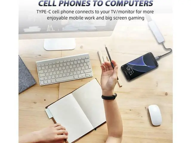 Alt view image 3 of 7 - Type-C USB HUB 6 In 1 Usb3.0 Otg Adapter 2 USB-C HDMI-Compatible TF SD Slot PD Charger Splitter for Macbook Laptops Type-C Hub