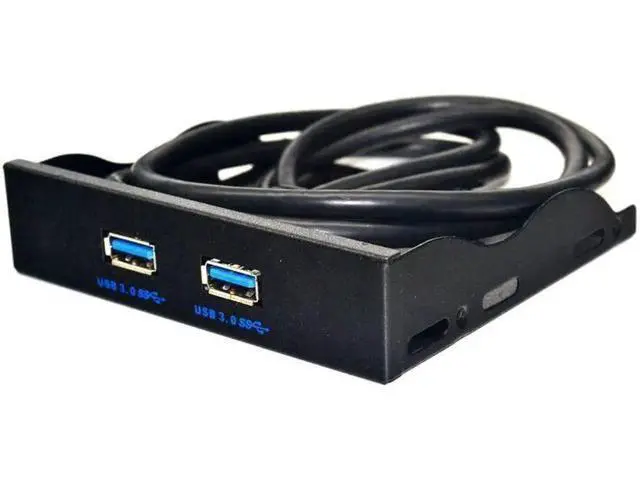 Alt view image 2 of 7 - 19Pin 20 Pin 2 Port USB 3.0 Front Panel 3.5 inch USB3.0 Hub Expansion Cable Adapter Metal Bracket