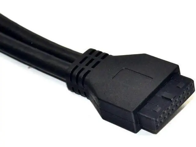 Alt view image 3 of 7 - 19Pin 20 Pin 2 Port USB 3.0 Front Panel 3.5 inch USB3.0 Hub Expansion Cable Adapter Metal Bracket