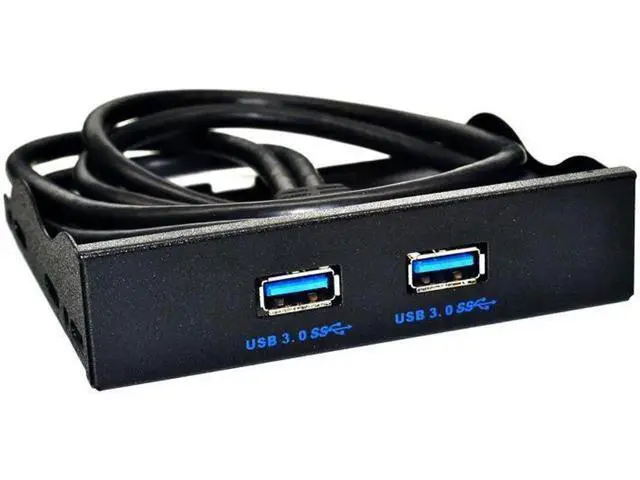 Alt view image 6 of 7 - 19Pin 20 Pin 2 Port USB 3.0 Front Panel 3.5 inch USB3.0 Hub Expansion Cable Adapter Metal Bracket