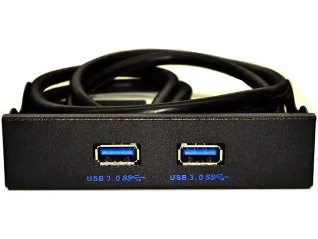Alt view image 7 of 7 - 19Pin 20 Pin 2 Port USB 3.0 Front Panel 3.5 inch USB3.0 Hub Expansion Cable Adapter Metal Bracket